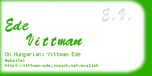 ede vittman business card